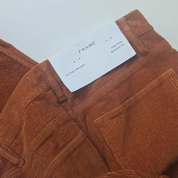 FRAME Denim High-Rise Straight Fit Amber Cuordoroys-Size 24